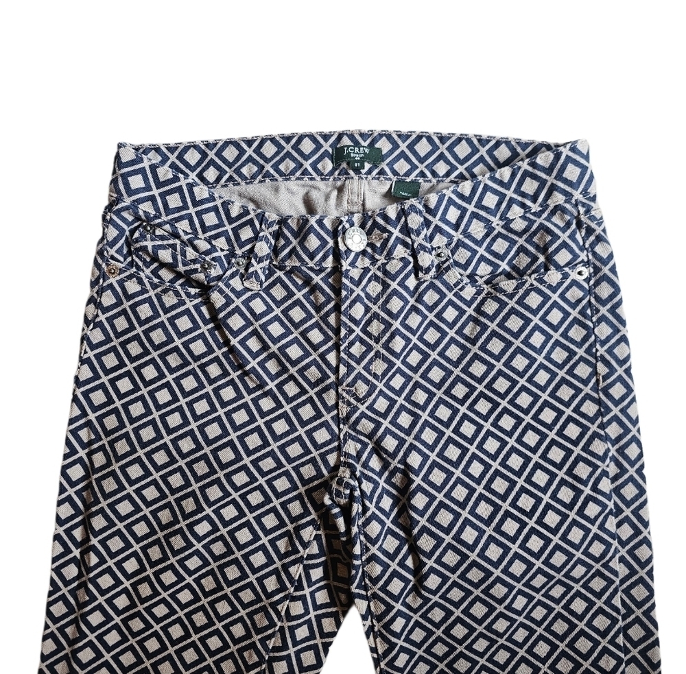 J Crew Blue Geometric Pants Size 27 - Picture 2 of 3